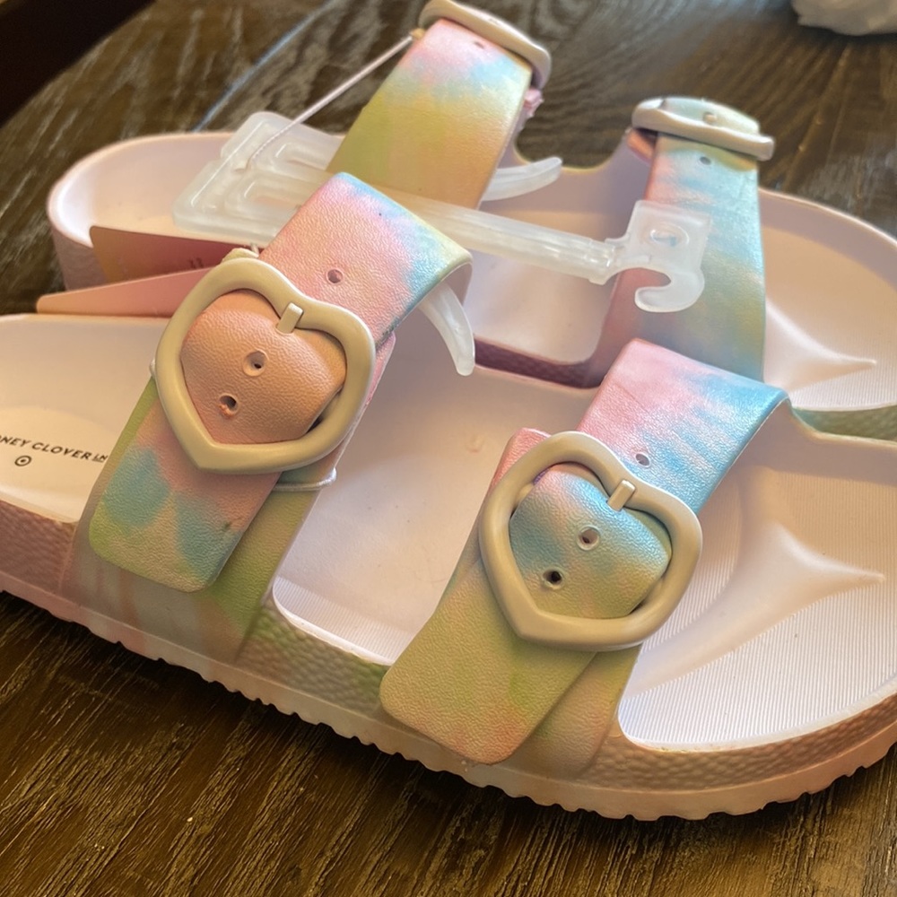 Stoney Clover Lane x Target Rainbow Women's Tie-Dye Slide Sandals - NWT